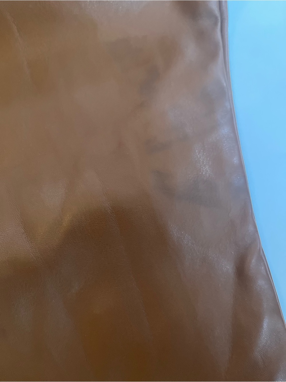 Good American Good Icon Better Than Leather High Rise Burnt Caramel Boot Pants - Picture 15 of 16